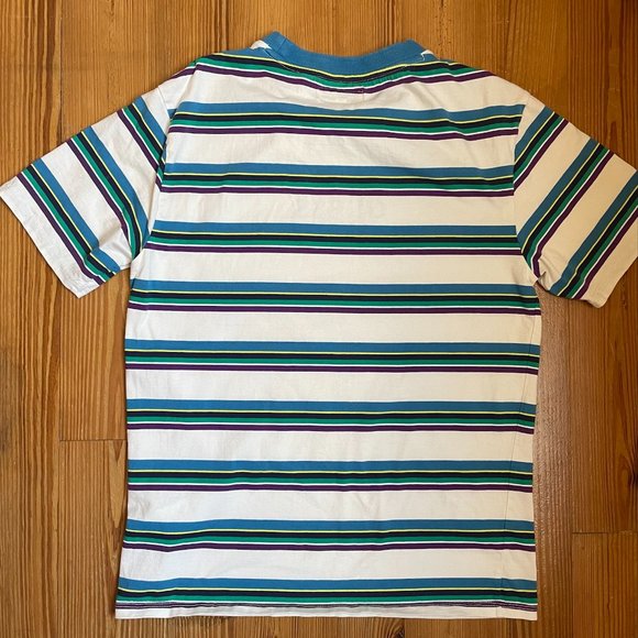 SOLD Guess vintage 90s embroidered logo striped tee SIZE S - Picture 5 of 6
